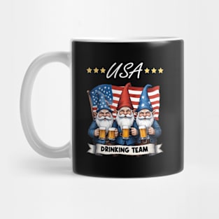 Usa Drinking Team Gnome Beer American Flag 4Th Of July Mug